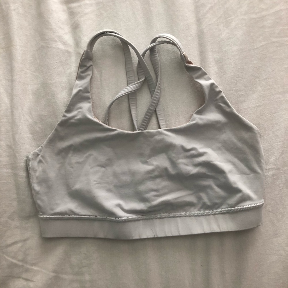 White lululemon energy sports bra athletic size 8